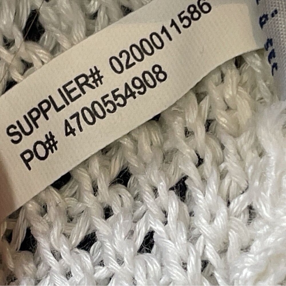 POLO RL 100% Linen Knit Mesh Oversized Dolman Sleeve Sweater in White Size Small - Picture 10 of 10